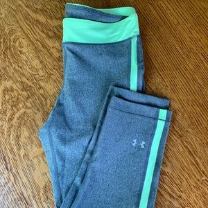 Gray/green under armour crop leggings